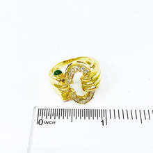 Load image into Gallery viewer, 14K Diamond, Ruby and Emerald Ring