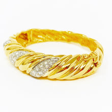 Load image into Gallery viewer, 14K Fluted Diamond Bangle