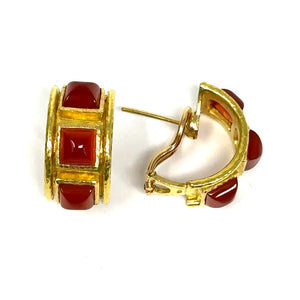 19K Elizabeth Locke Carnelian Earrings