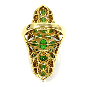 14K Tsavorite Garnet And Diamond Ring