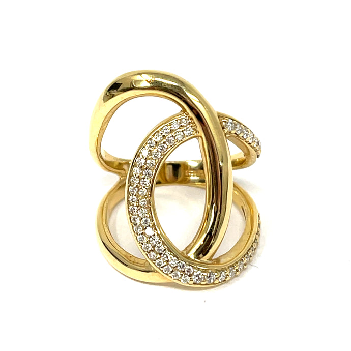 14K Effy Diamond Crossover Ring