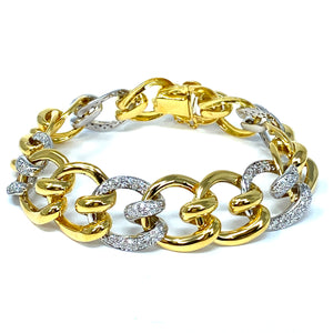 18K Diamond Fancy Link Bracelet