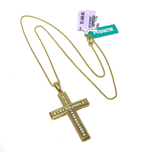 14K Large Effy Diamond Cross Necklace MSRP $7499