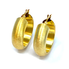 Load image into Gallery viewer, 14K Italian Medium Brush Finish Hoop Earrings