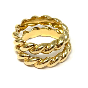 14K Pair Of Large Rope Stackable Bands