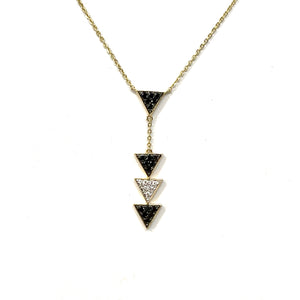 14k Black And White Diamond Y Necklace