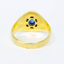 Load image into Gallery viewer, 14K Mens Sapphire And Diamond Ring