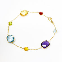 Load image into Gallery viewer, 14K Cushion Cut Multi Gemstone Bracelet