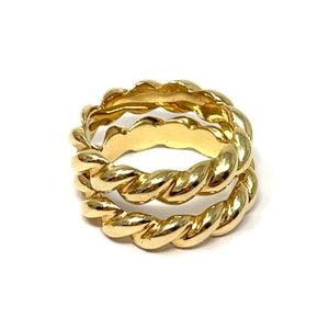 14K Pair Of Large Rope Stackable Bands