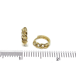 14K Cable Link Huggie Hoops