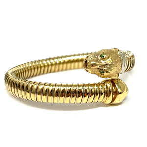 14K Italian Panther Tubogas Bangle