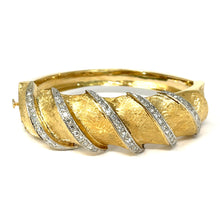 Load image into Gallery viewer, 14K Vintage Scalloped Diamond Bangle