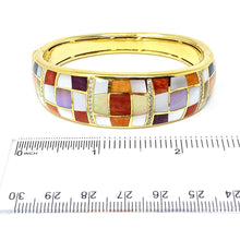 Load image into Gallery viewer, 14K Asch Grossbardt Diamond Inlay Bangle