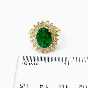 14K Emerald And Diamond Ring