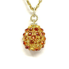 Load image into Gallery viewer, 18K Orange And Yellow Sapphire And Diamond Pendant