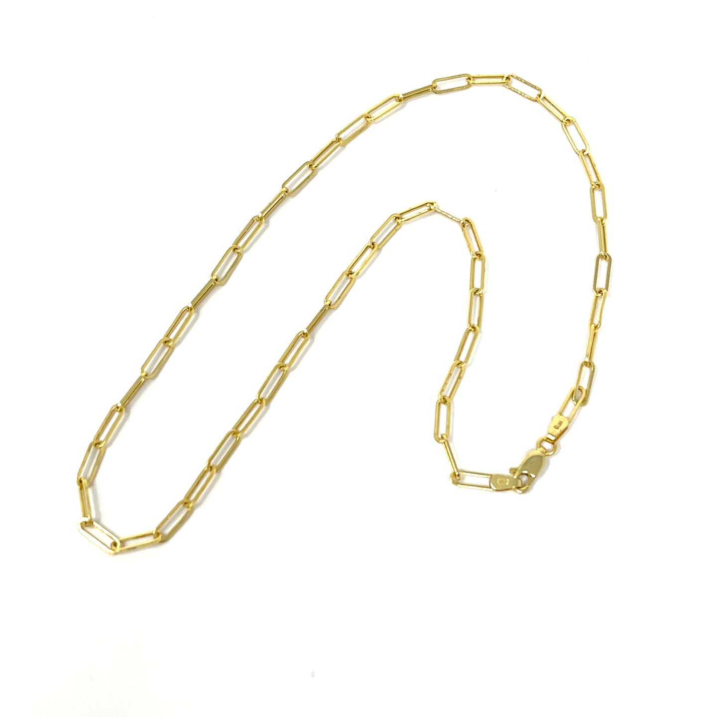 14K Small Paper Clip Necklace