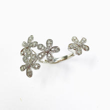 Load image into Gallery viewer, 14k Diamond Flower Between The Finger Ring