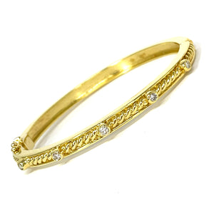 14K Bezel Set Diamond Bangle