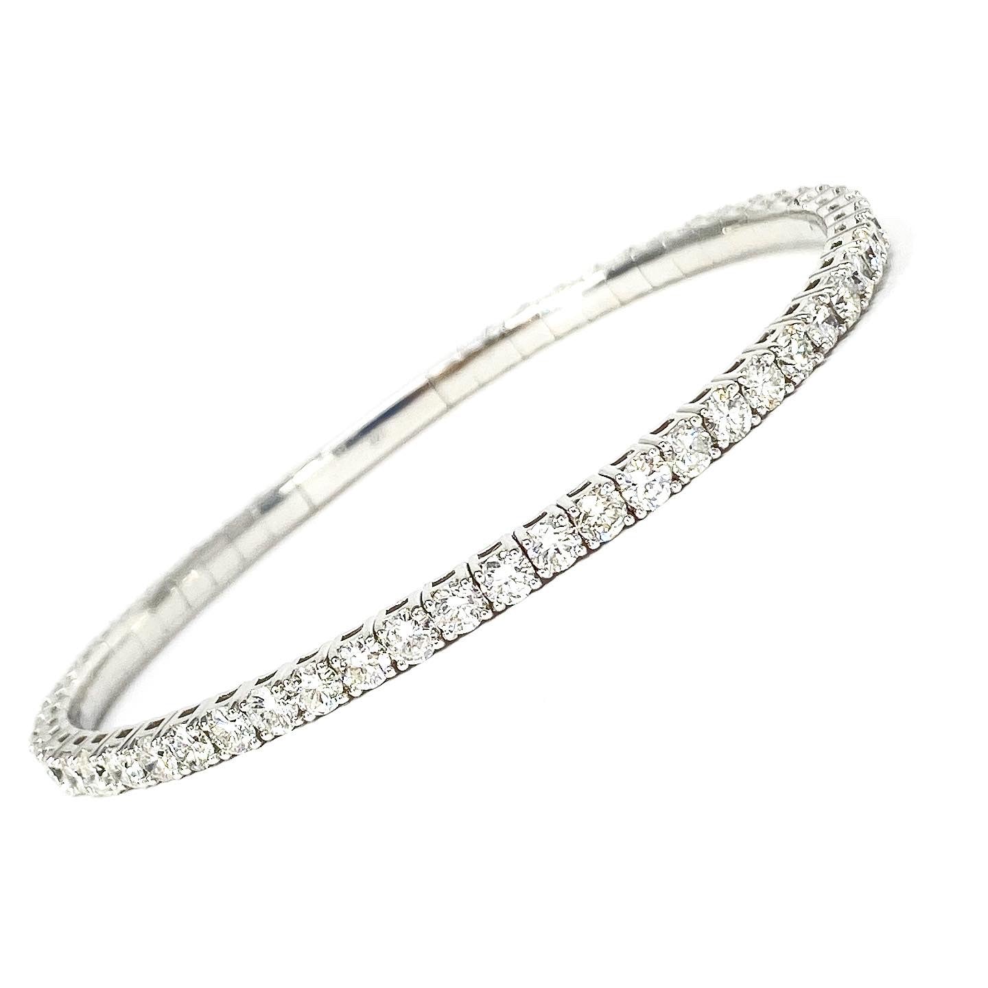 14k Flexible Diamond Tennis Bangle