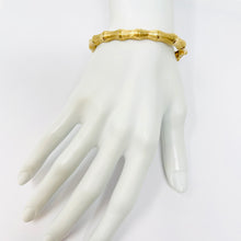 Load image into Gallery viewer, 14K Yellow Gold Bamboo Motif Bangle Bracelet