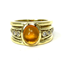 Load image into Gallery viewer, 14K Cabochon Citrine And Diamond Ring