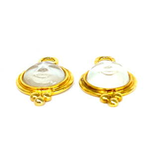 14K Large Man In The Moon Moonstone Earring Charms