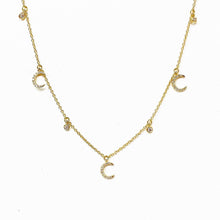 Load image into Gallery viewer, 14k Diamond Crescent Moon Necklace/Choker