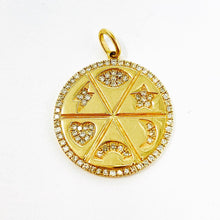 Load image into Gallery viewer, 14K Diamond Circle Trendy Pendant