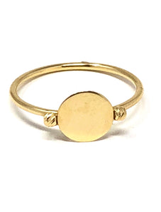 14k Gold Disc Ring