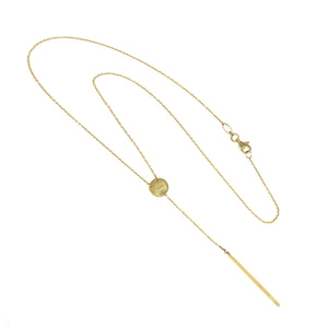 14K Disc Y Necklace