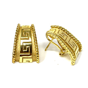 14K Greek Key Earrings