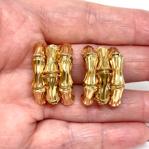 14K Triple Bamboo Earrings