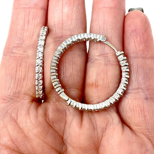 18K Roberto Coin 2.84 Tcw Diamond Inside Out Hoop Earrings MSRP $6980