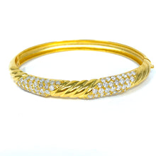 Load image into Gallery viewer, 14K Ribbed Diamond Bangle