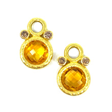 Load image into Gallery viewer, 19K Elizabeth Locke Citrine And Diamond Earring Charms