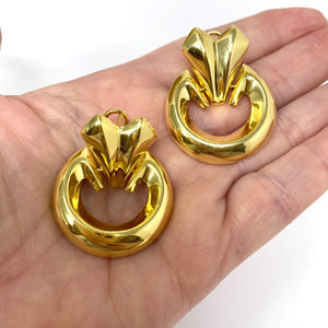 14K Italian Door Knocker Earrings