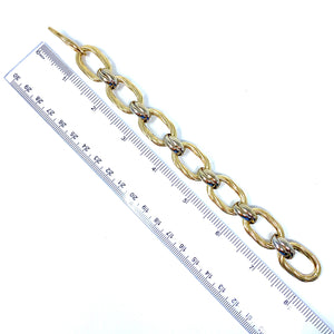 14K Italian Yellow And White Gold Link Bracelet