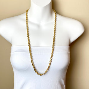 14K Long Cable Chain Necklace