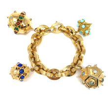 Load image into Gallery viewer, 18K Vintage Italian Charm Bracelet