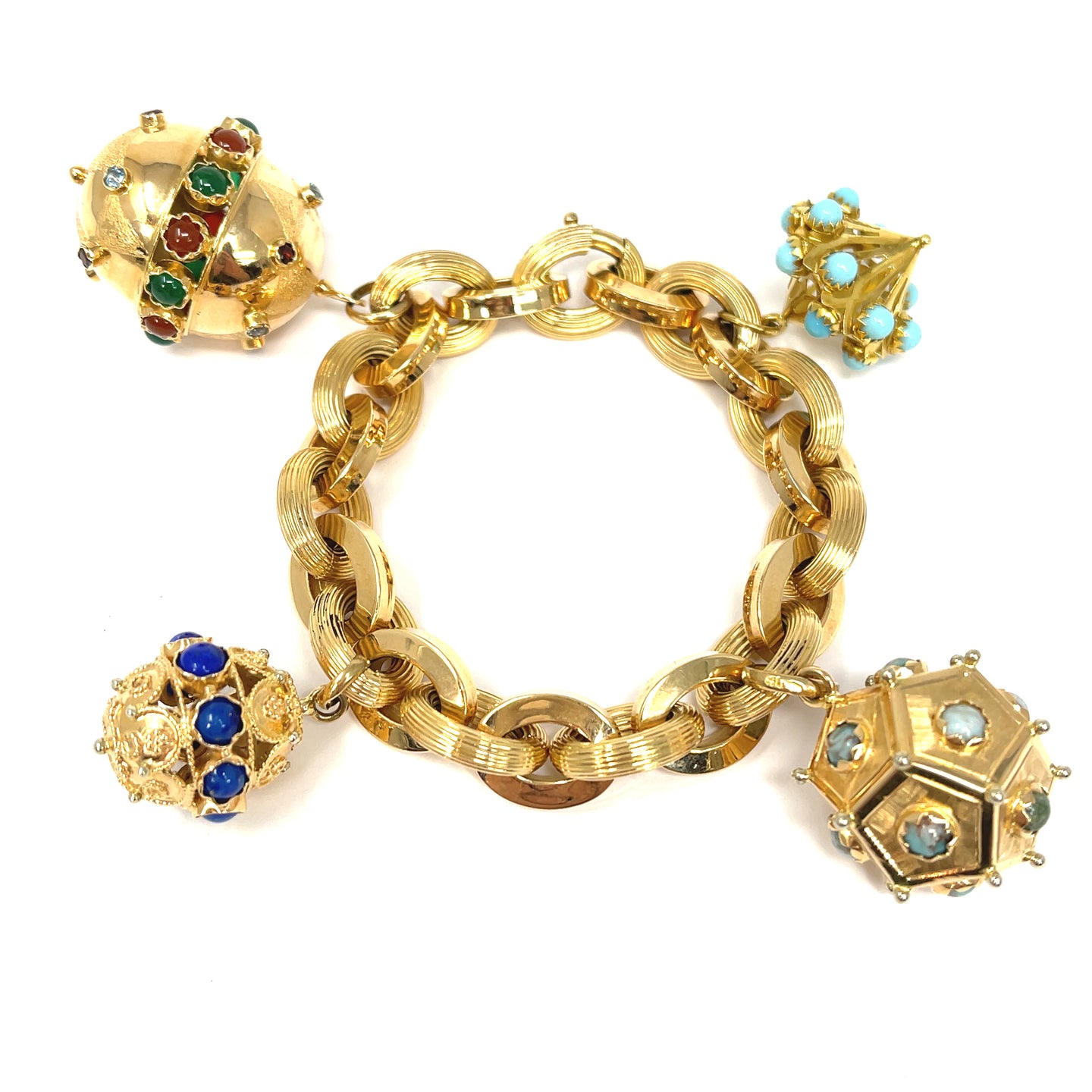 18K Vintage Italian Charm Bracelet