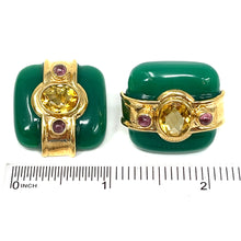 Load image into Gallery viewer, 14K Citrine And Amethyst Clip On Earrings