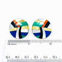 Load image into Gallery viewer, 14K Asch Grossbardt Inlay Earrings