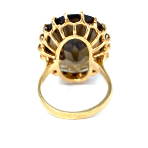 14K Vintage Smokey Quartz Ring