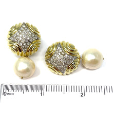 Load image into Gallery viewer, 14K Diamond Earrings With Detachable Pearl Drop