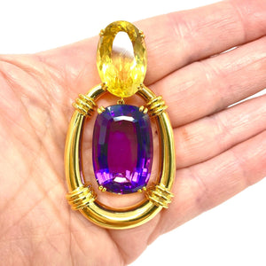 18K Mauboussin Amethyst And Citrine Pendant