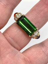 Load image into Gallery viewer, 14K Tourmaline, Amethyst, Citrine And Diamond Ring