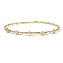 Load image into Gallery viewer, 14K Beaded Diamond Station Bangle