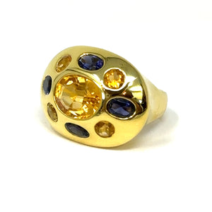 18K Citrine And Iolite Ring