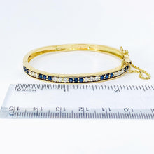 Load image into Gallery viewer, 14K Sapphire And Diamond Bangle