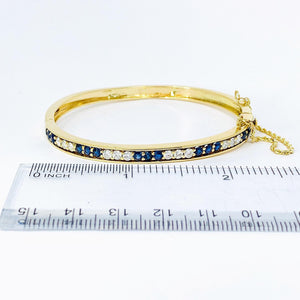 14K Sapphire And Diamond Bangle